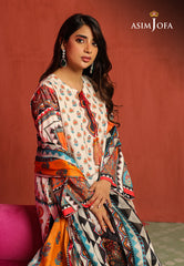Asim Jofa Tara Sitara Ajtm-08 - 2 Pcs Printed Georgette Silk 2 Pcs