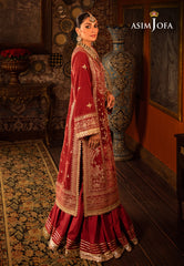 Asim Jofa Makhmal - Wedding Velvet Ajmm-10 Embroidered Velvet 3 Pcs