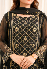 Zouj Unstitched 3 Piece Luxe Chiffon Edit Collection'2025-Auric Night