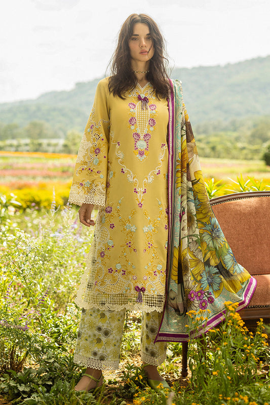 The Secret Garden Hemline By Mushq Unstitched 3 Piece Summer Collection'2025-05-B-Faded Sunflower