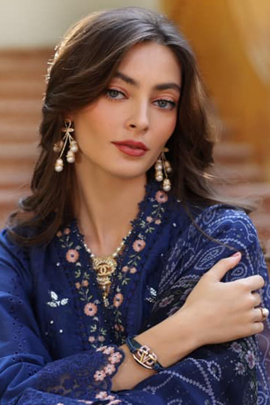 Noor By Saadia Asad Unstitched 3 Piece Eid Luxury Laserkari Collection'2025-05-B