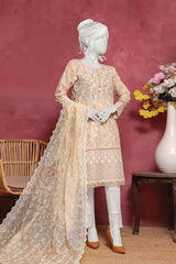 Hz Traditional Vibes 3 Piece Stitched Chikankari Collection'2023-05-Beige
