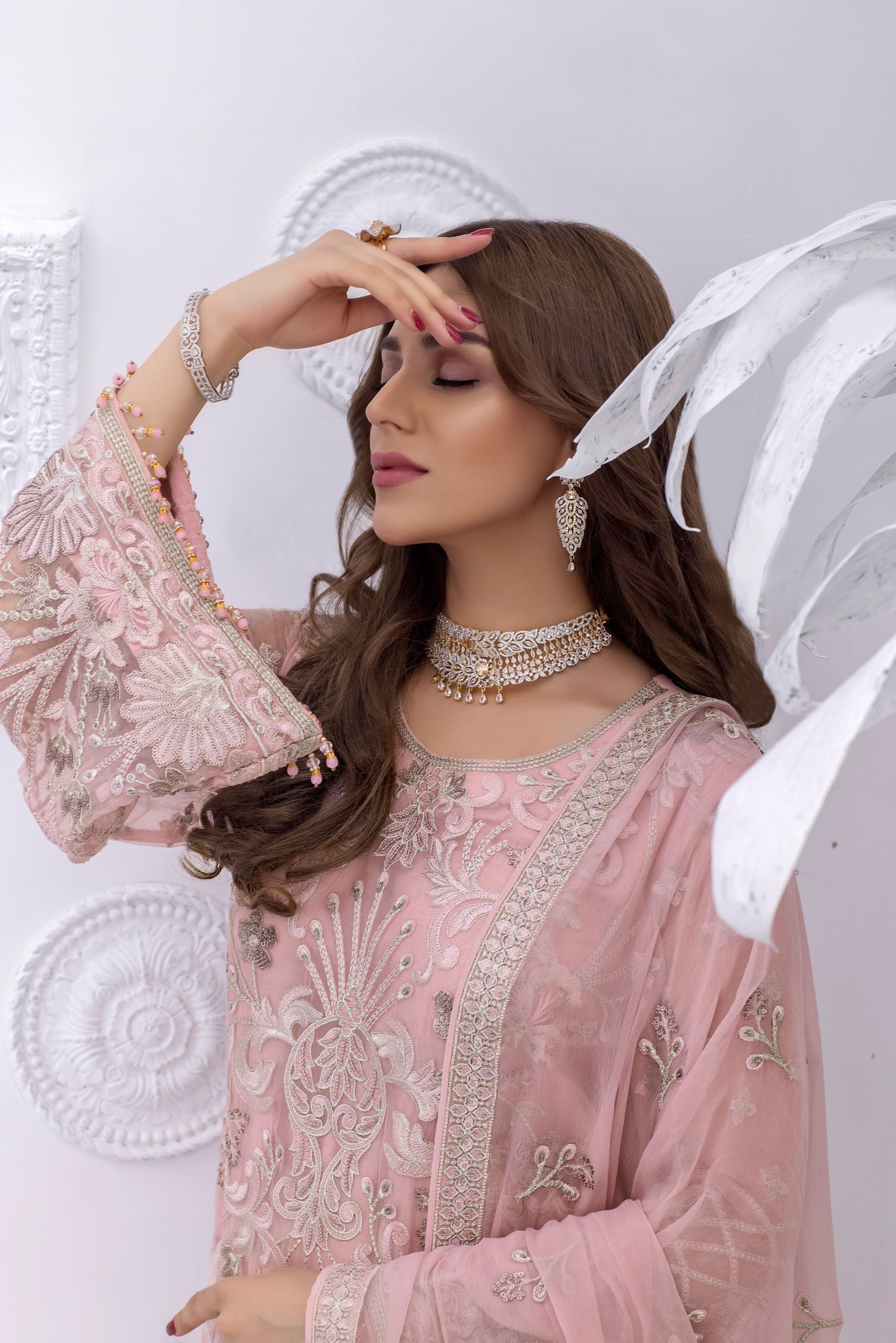 Safeera By Flossie Unstitched 3 Piece Formals Vol-08 Collection'2025-Fuchsia