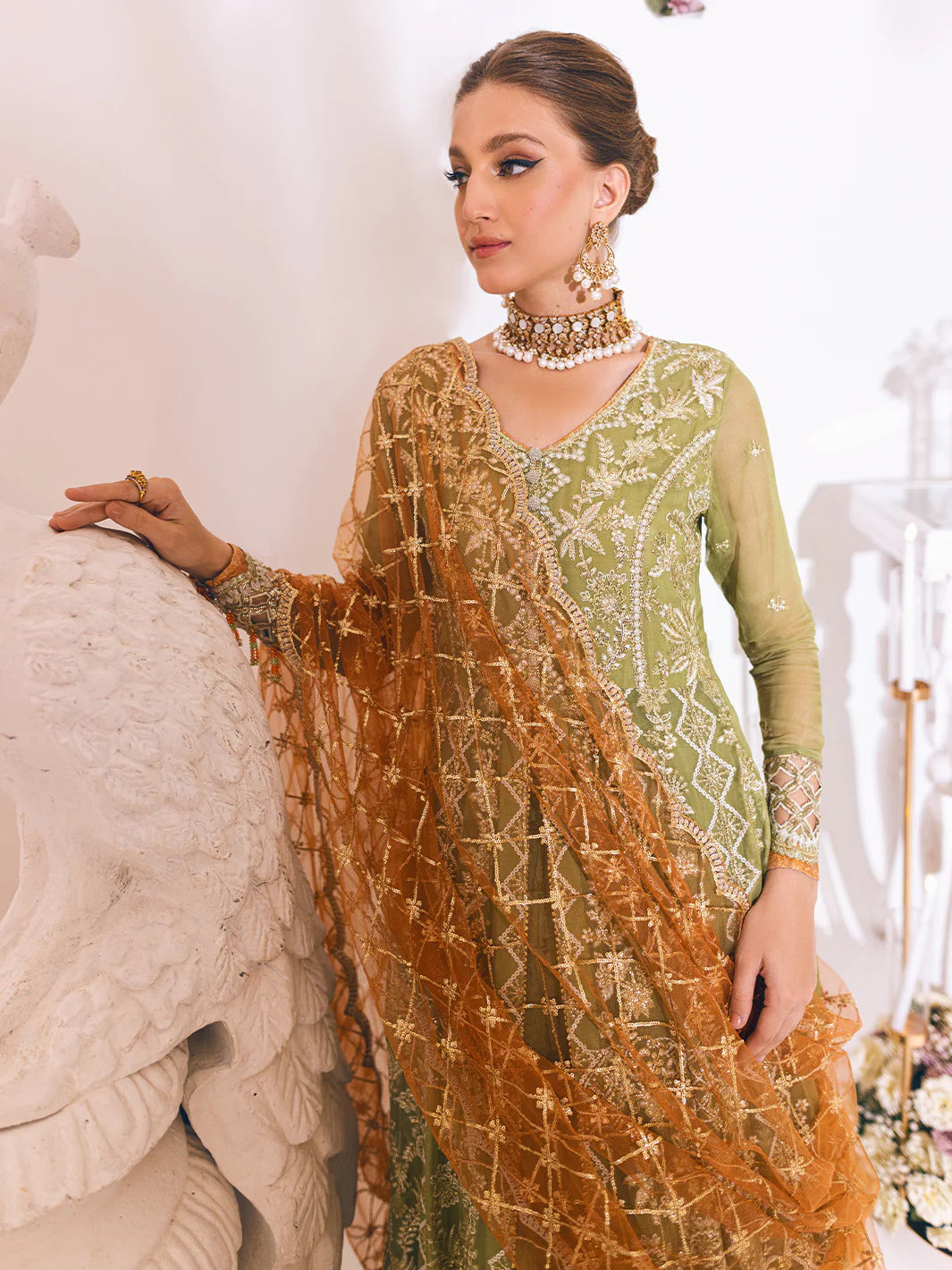 Sawariya by Roheenaz Unstitched 3 Piece Luxury Khalidar Chiffon Collection'2023-S-05