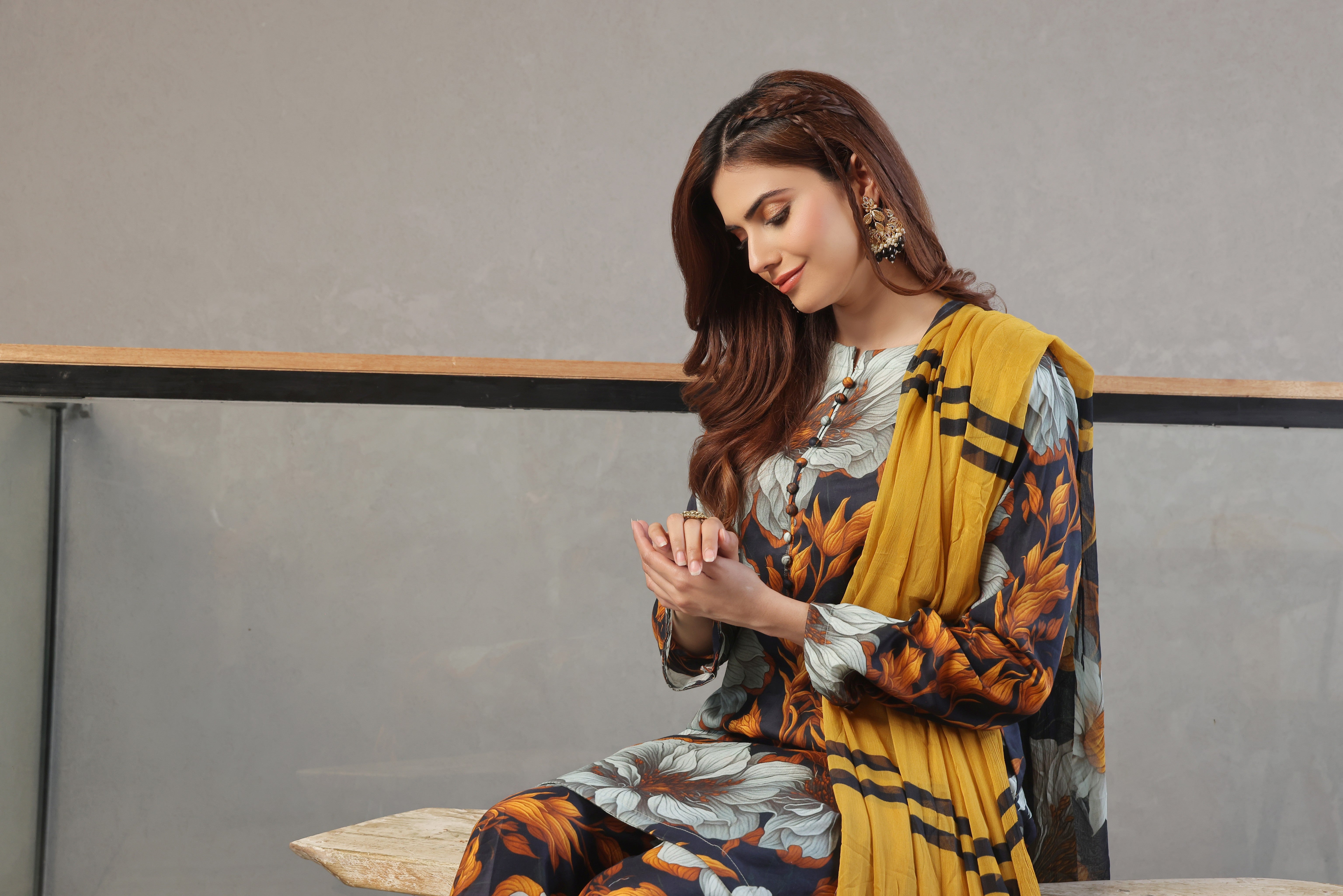 Whisper Winds By Feathers Unstitched 3 Piece Lawn Collection'2025-FELIX-FT488
