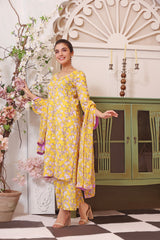 Feathers Unstitched 3 Piece Summer Collection-VASl-FT103