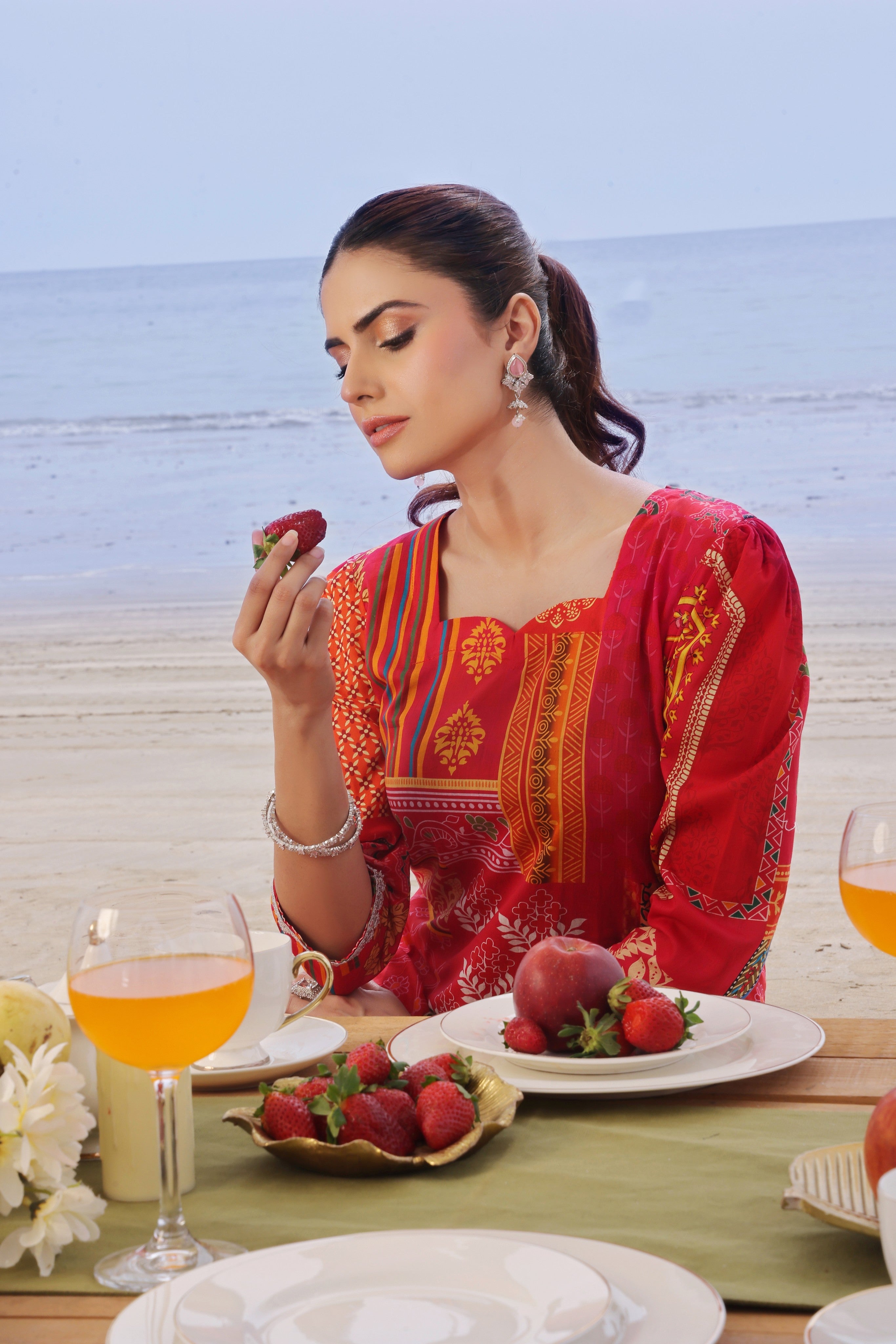 Whisper Wind By Feathers Unstitched 2 Piece Printed Lawn Collection'2025-VERMILION-FT507