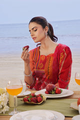 Whisper Wind By Feathers Unstitched 2 Piece Printed Lawn Collection'2025-VERMILION-FT507