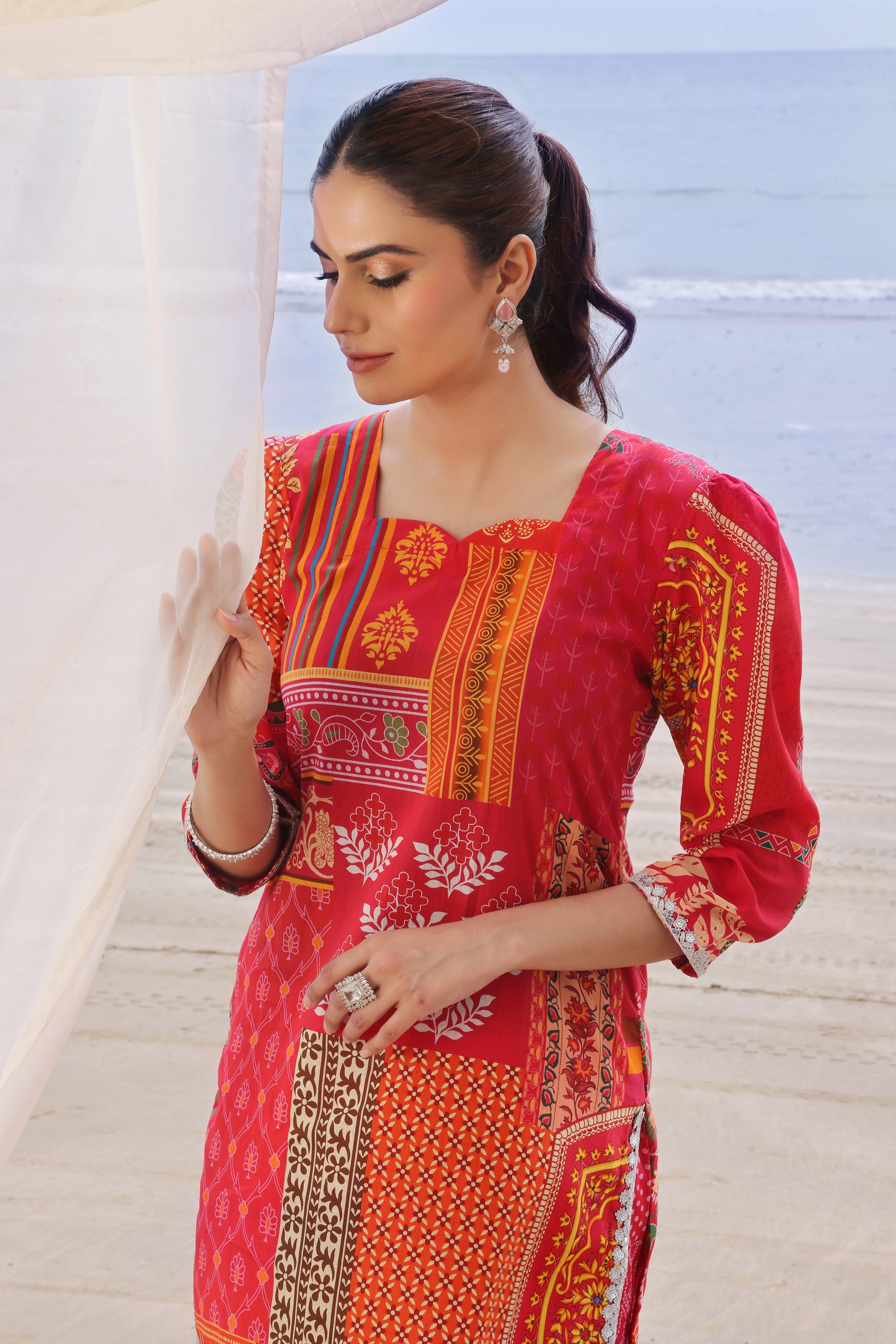 Whisper Wind By Feathers Unstitched 2 Piece Printed Lawn Collection'2025-VERMILION-FT507