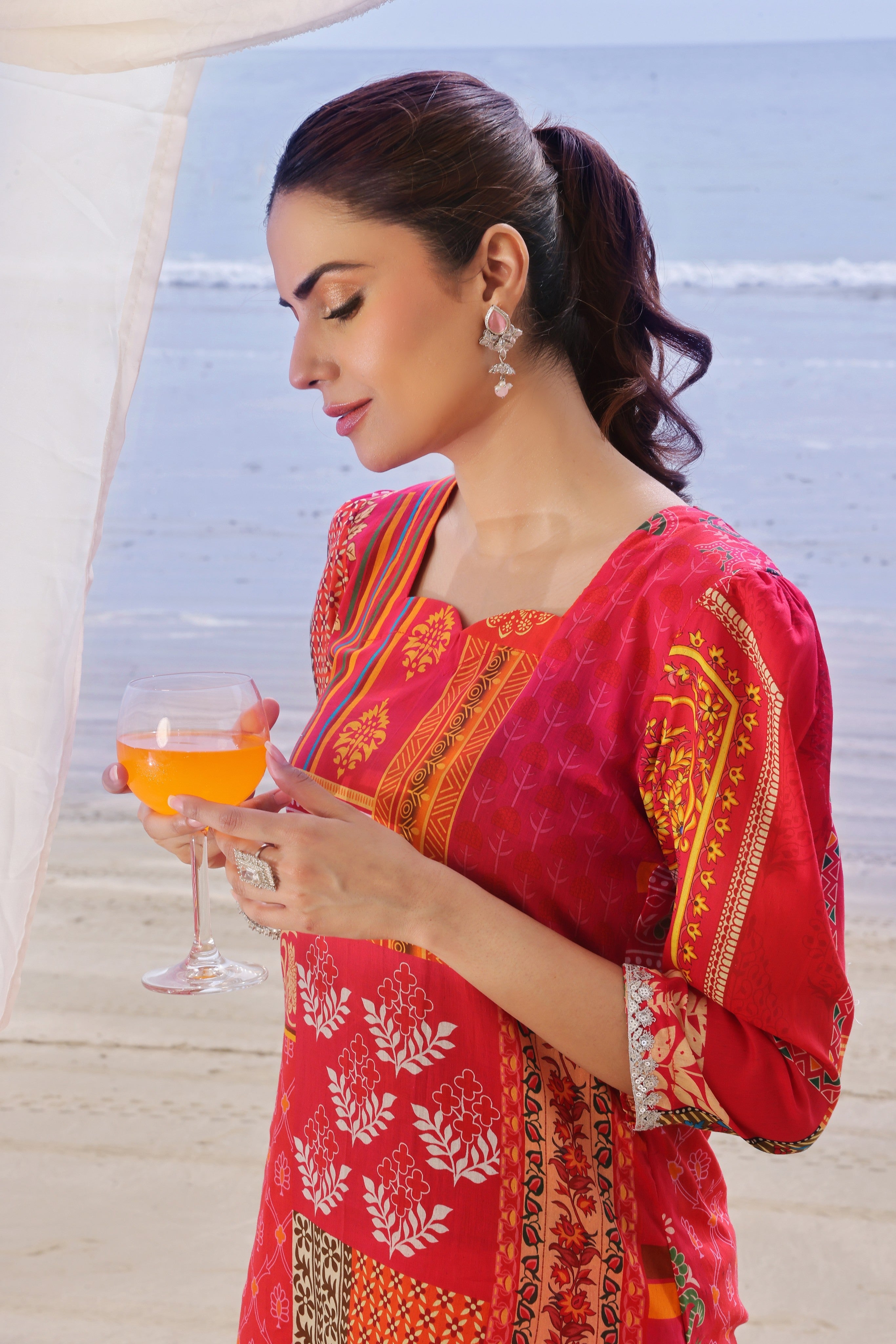 Whisper Wind By Feathers Unstitched 2 Piece Printed Lawn Collection'2025-VERMILION-FT507