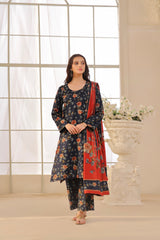 Feathers Unstitched 3 Piece Winter Collection-NEDA-FT297