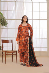 Feathers Unstitched 3 Piece Winter Collection-PAREESA-FT300