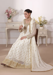Hoor By Al Harir Stitched 3 Piece Formals Suit-AH009-Hoor-OffWhite