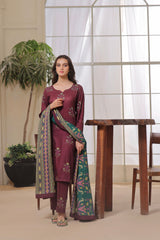 Feathers Unstitched 3 Piece Winter Collection-FAIQA-FT302