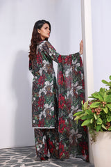 Feathers Unstitched 3 Piece Summer Collection-NAWAL-FT143