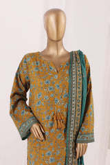 Bin Saeed Stitched 3 Piece Exclusive Printed Lawn Vol-12 Suit-LSM-3169-Yellow