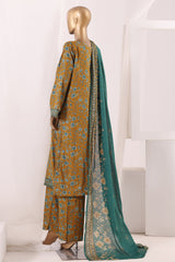 Bin Saeed Stitched 3 Piece Exclusive Printed Lawn Vol-12 Suit-LSM-3169-Yellow