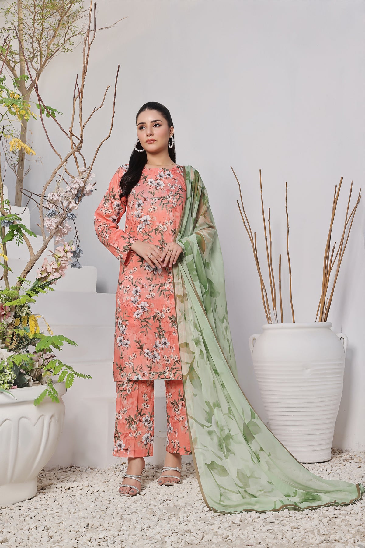 FREESIA-FT377Feathers Unstitched 3 Piece Summer Collection-