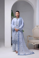 Malika By Dressline Semi Stitched 3 Piece Emb Chiffon Formals Collection'2025-malaika-semi-stitched-periwinkle-mist