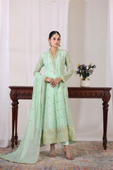 Zarif By Al Harir Stitched 3 Piece Formals Vol-02 Suit-AH008-MINT GREEN