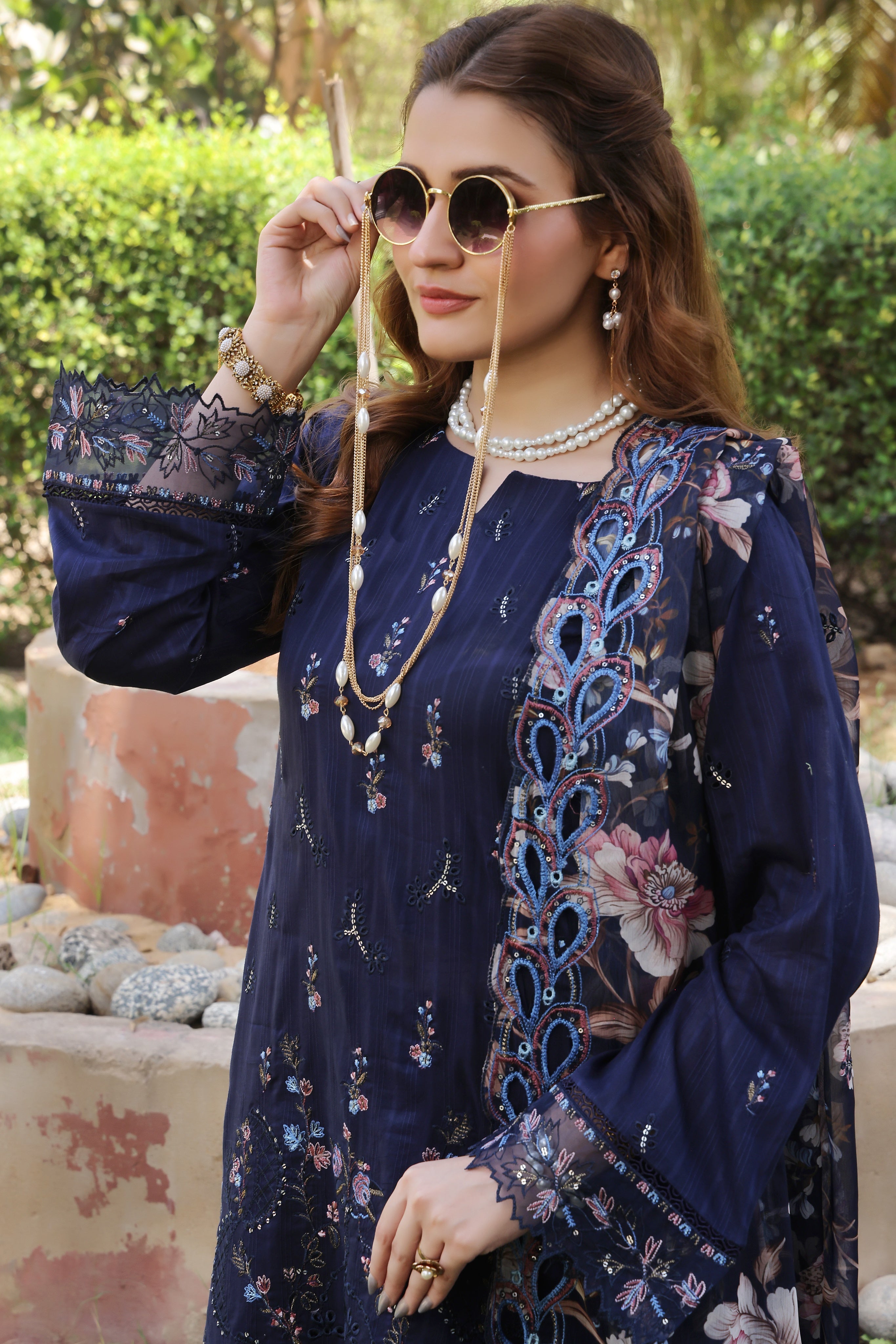 Dressline UnStitched 3 Piece Premium Heavy Chikankari Emb Bana Dora Lawn Collection