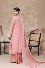 Fiza By Dressline Semi Stitched 3 Piece Chiffon Formals Collection'2025-fiza-semi-stitched-vintage-rose