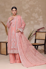 Fiza By Dressline Semi Stitched 3 Piece Chiffon Formals Collection'2025-fiza-semi-stitched-vintage-rose