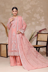 Fiza By Dressline Semi Stitched 3 Piece Chiffon Formals Collection'2025-fiza-semi-stitched-vintage-rose