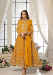 Rehana By Al Harir Stitched 3 Piece Formals Suit-AH013-Rehana-Mustard