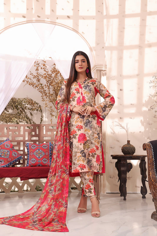 Feathers Unstitched 3 Piece Summer Collection-JASICA-FT185