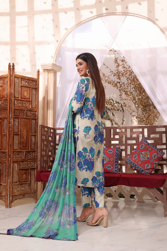 Feathers Unstitched 3 Piece Summer Collection-KHINZA-FT186