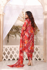 Feathers Unstitched 3 Piece Summer Collection-MALEEHA-FT187