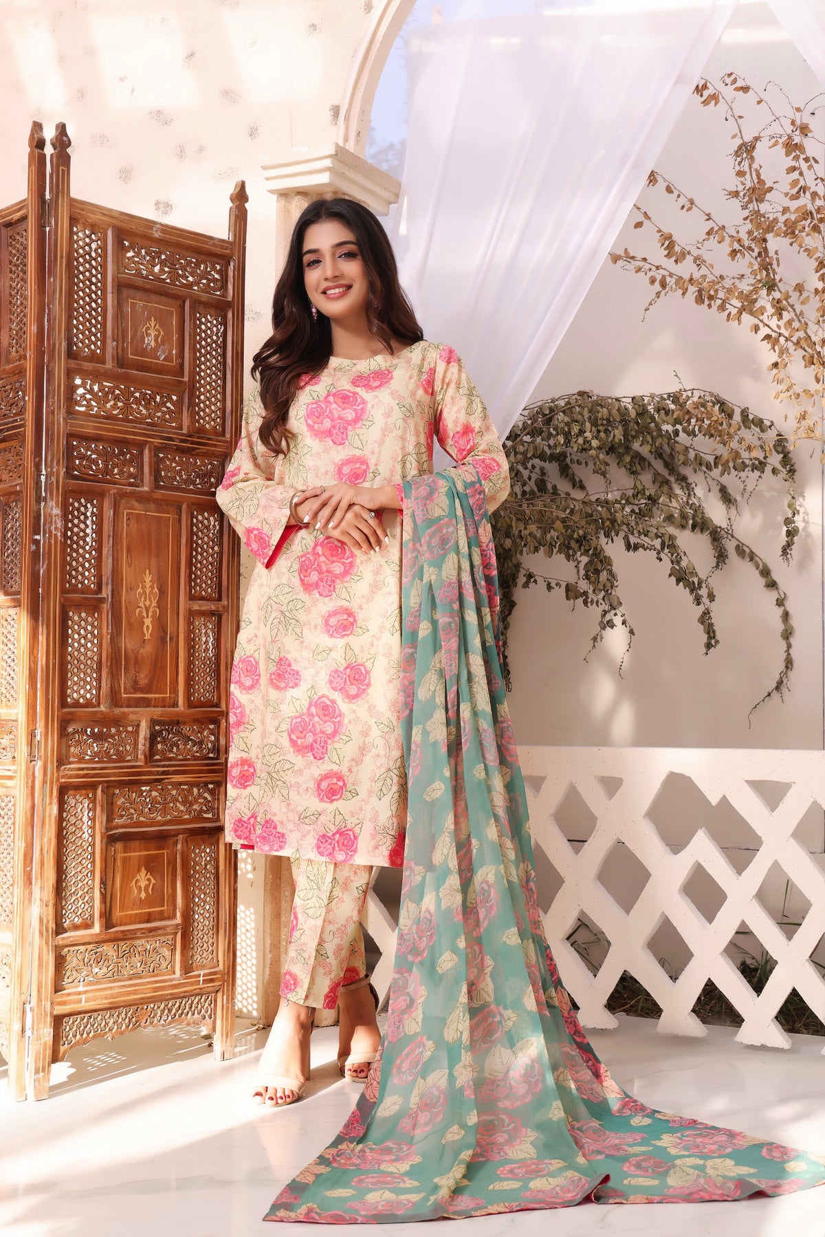 Feathers Unstitched 3 Piece Summer Collection-ELA-FT189