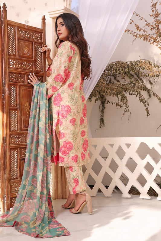 Feathers Unstitched 3 Piece Summer Collection-ELA-FT189