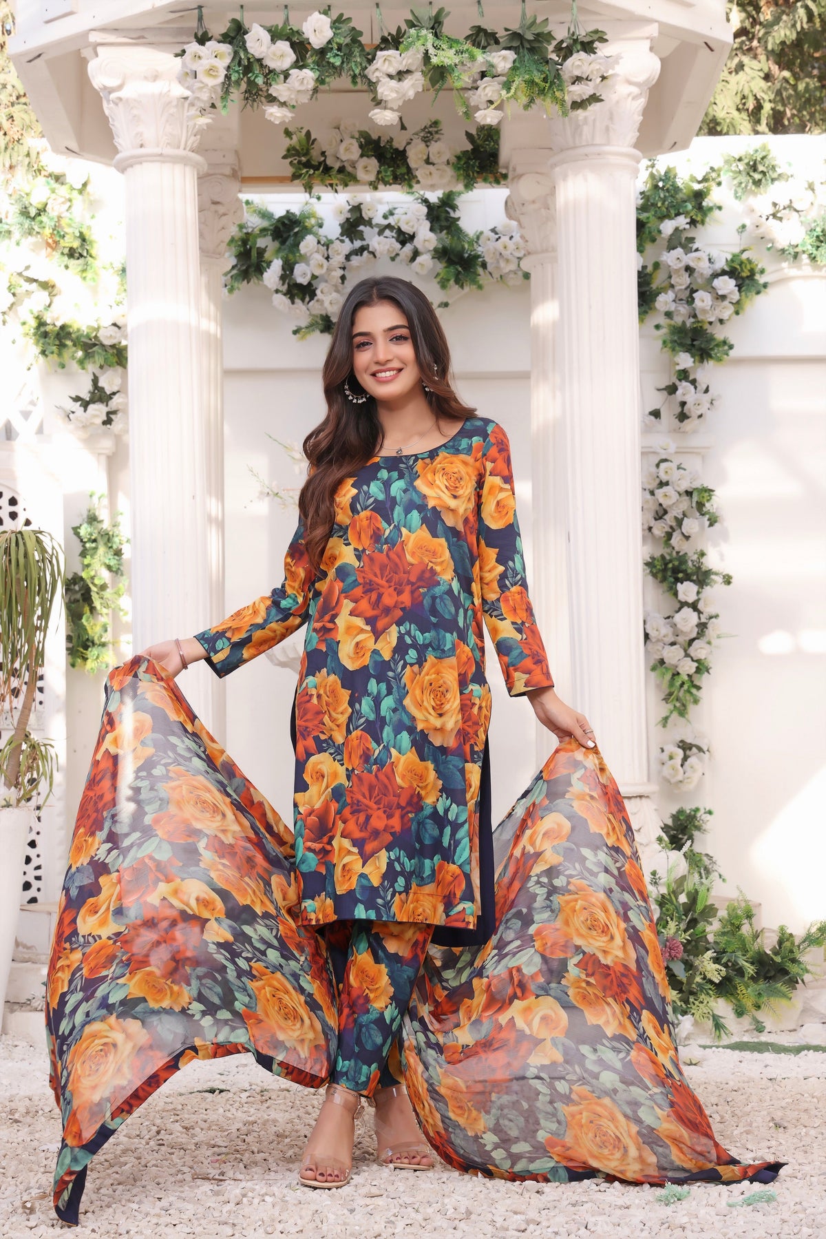 Feathers Unstitched 3 Piece Summer Collection-AIZAL-FT191