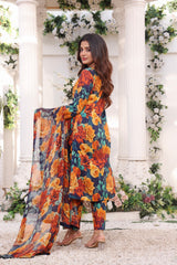 Feathers Unstitched 3 Piece Summer Collection-AIZAL-FT191