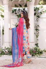 Feathers Unstitched 3 Piece Summer Collection-AFSANA-FT192