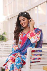 Feathers Unstitched 3 Piece Summer Collection-AFSANA-FT192