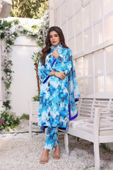 Feathers Unstitched 3 Piece Summer Collection-ANNORA-FT194