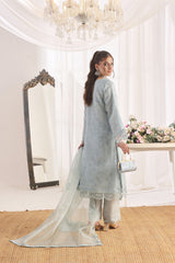 Dressline Xenia Luxury Emb Organza Clutches Collection 3 Piece Semi Stitched