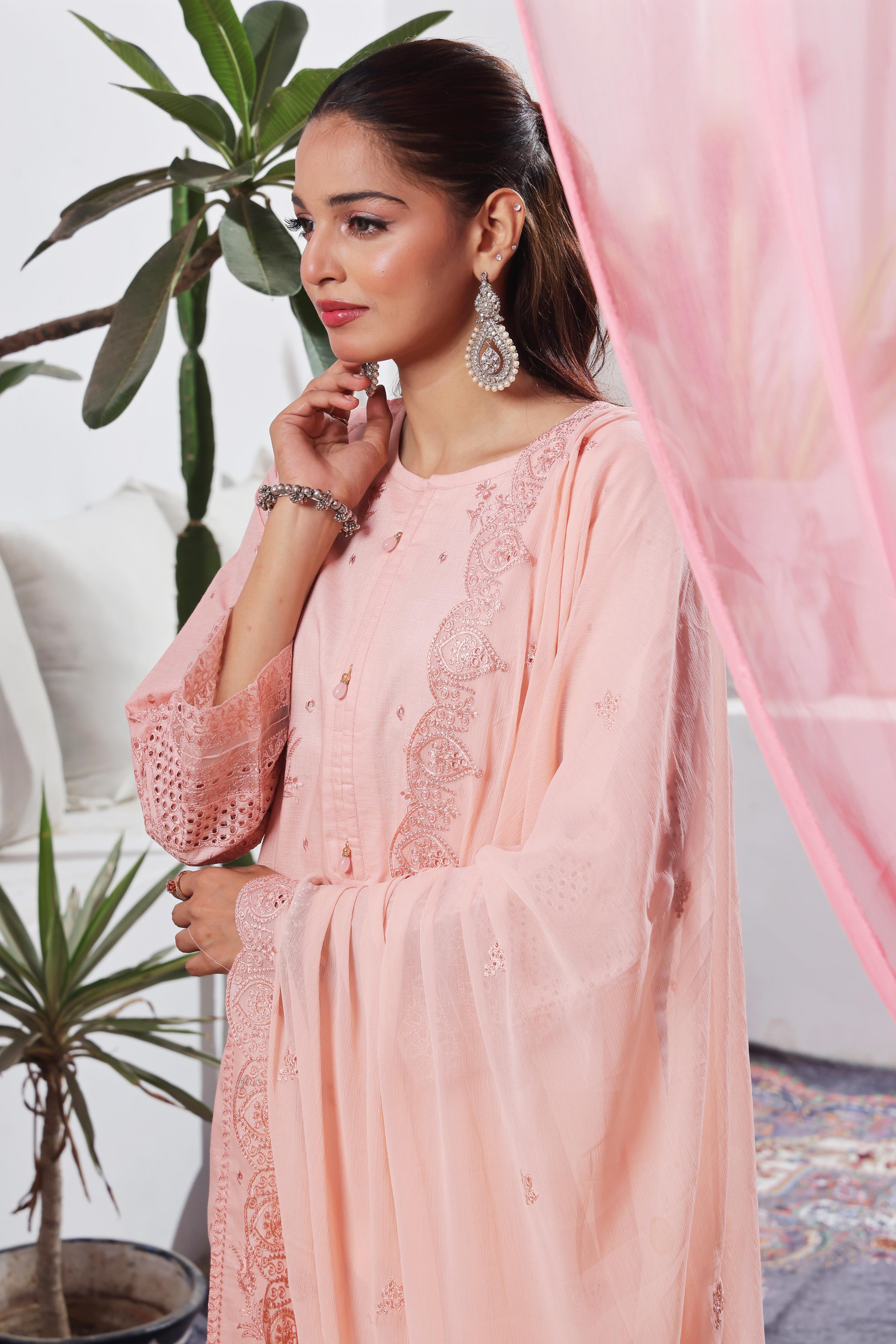 Dressline Launching New Stitched 3 Piece Emb  Self Lawn Jacquard Collection