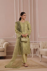 Sharjeena By Dressline Semi Stitched 3 Piece Organza Formals Collection'2025-sharjeena-D-semi-Stitched-yellow