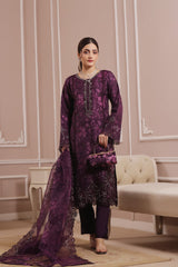 Sharjeena By Dressline Semi Stitched 3 Piece Organza Formals Collection'2025-sharjeena-D-semi-Stitched-maroon