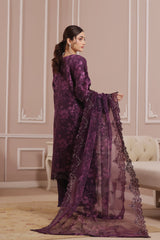 Sharjeena By Dressline Semi Stitched 3 Piece Organza Formals Collection'2025-sharjeena-D-semi-Stitched-maroon