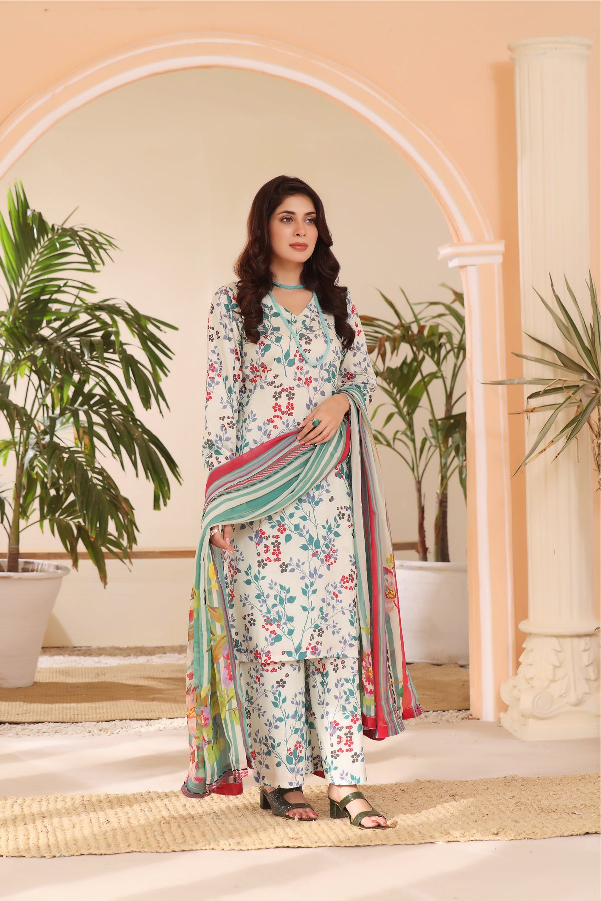 Feathers Unstitched 3 Piece Summer Collection-LILY-FT232