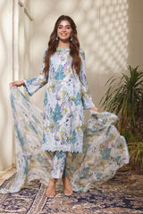 Feathers Unstitched 3 Piece Summer Collection-JASMINE-FT119