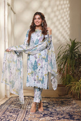 Feathers Unstitched 3 Piece Summer Collection-JASMINE-FT119