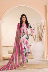 Feathers Unstitched 3 Piece Summer Collection-PASTEL PINK-FT233