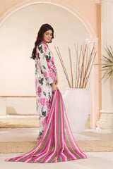 Feathers Unstitched 3 Piece Summer Collection-PASTEL PINK-FT233