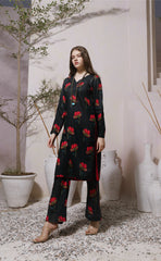 Feathers Unstitched 3 Piece Winter Collection-CHARMING BLACK-FT291